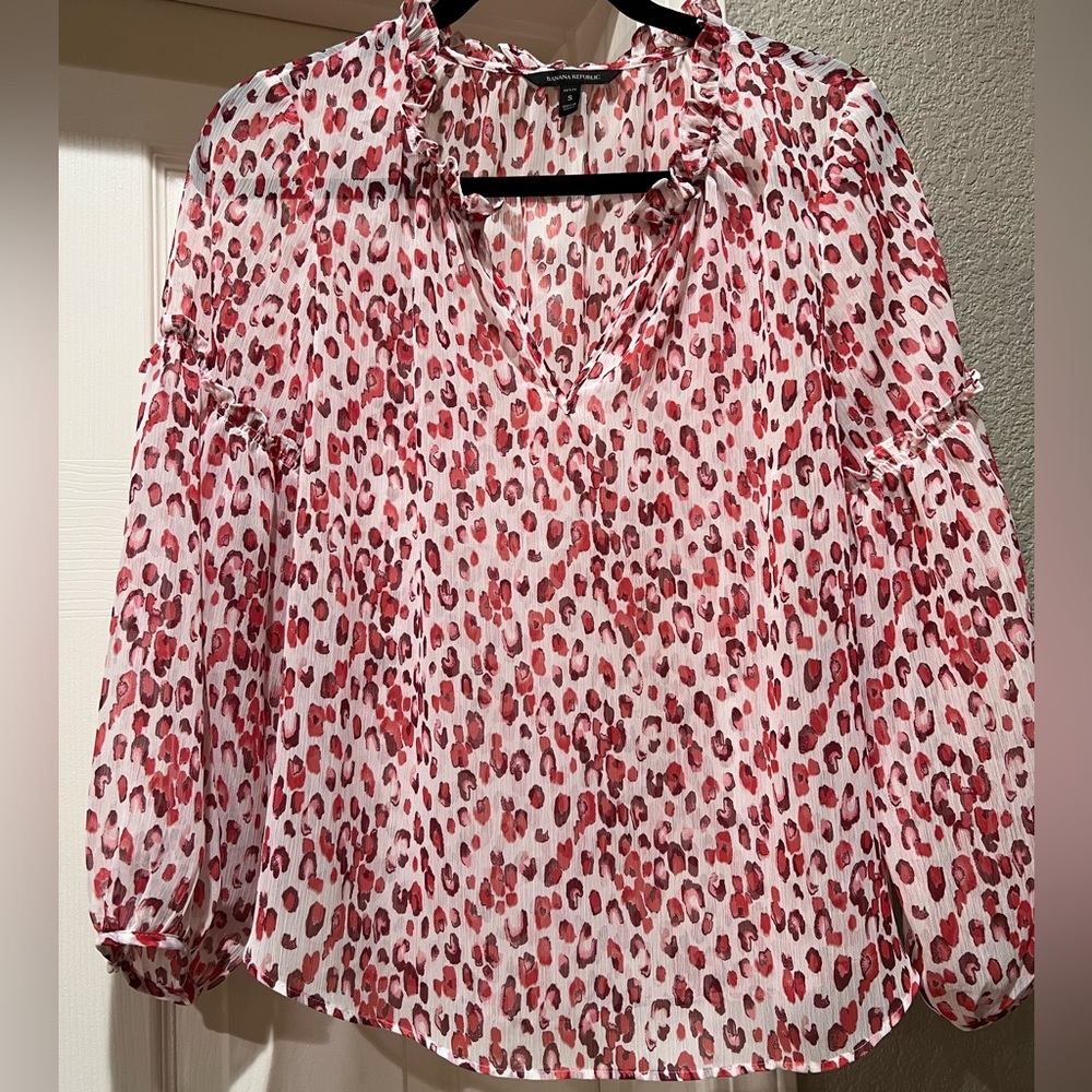 Pink Animal Print Blouse SzS